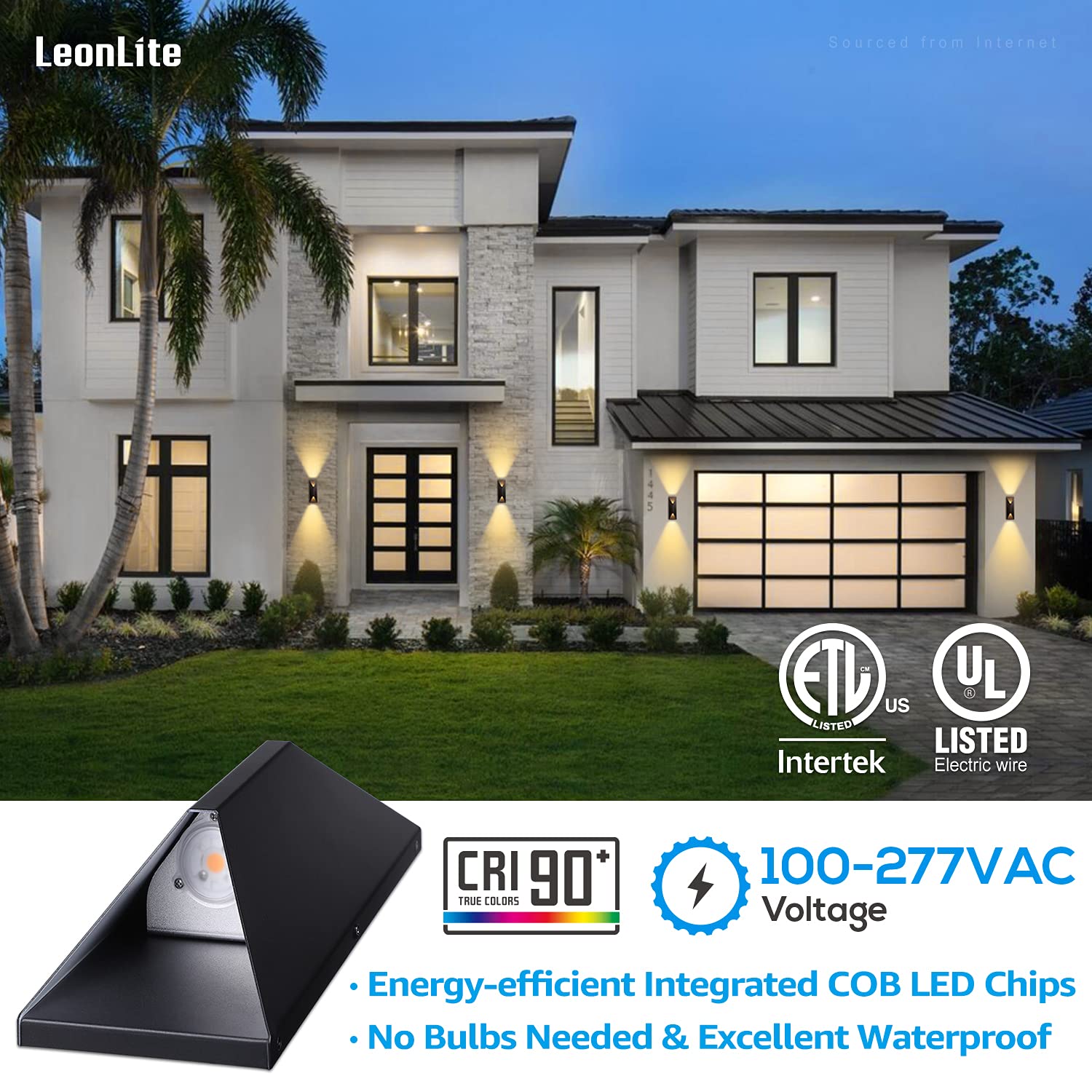 LEONLITE matte metal housing provides durability and heat dissipation.