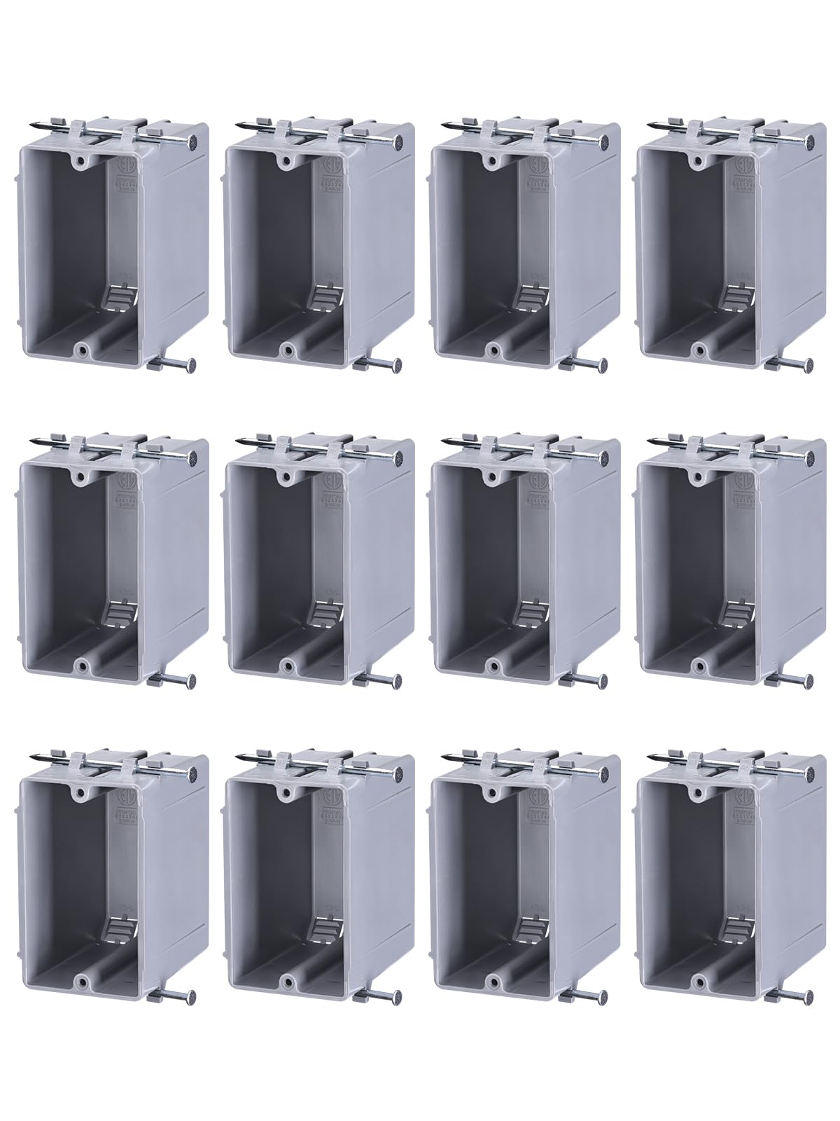 LEONLITE 12-Pack New Work One-Gang Outlet Box, 22.5 cu in, Ultra-Deep ...