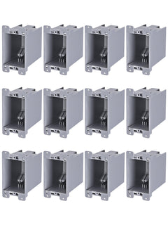 LEONLITE old-work box front view showing deep 20 cu in capacity for outlets