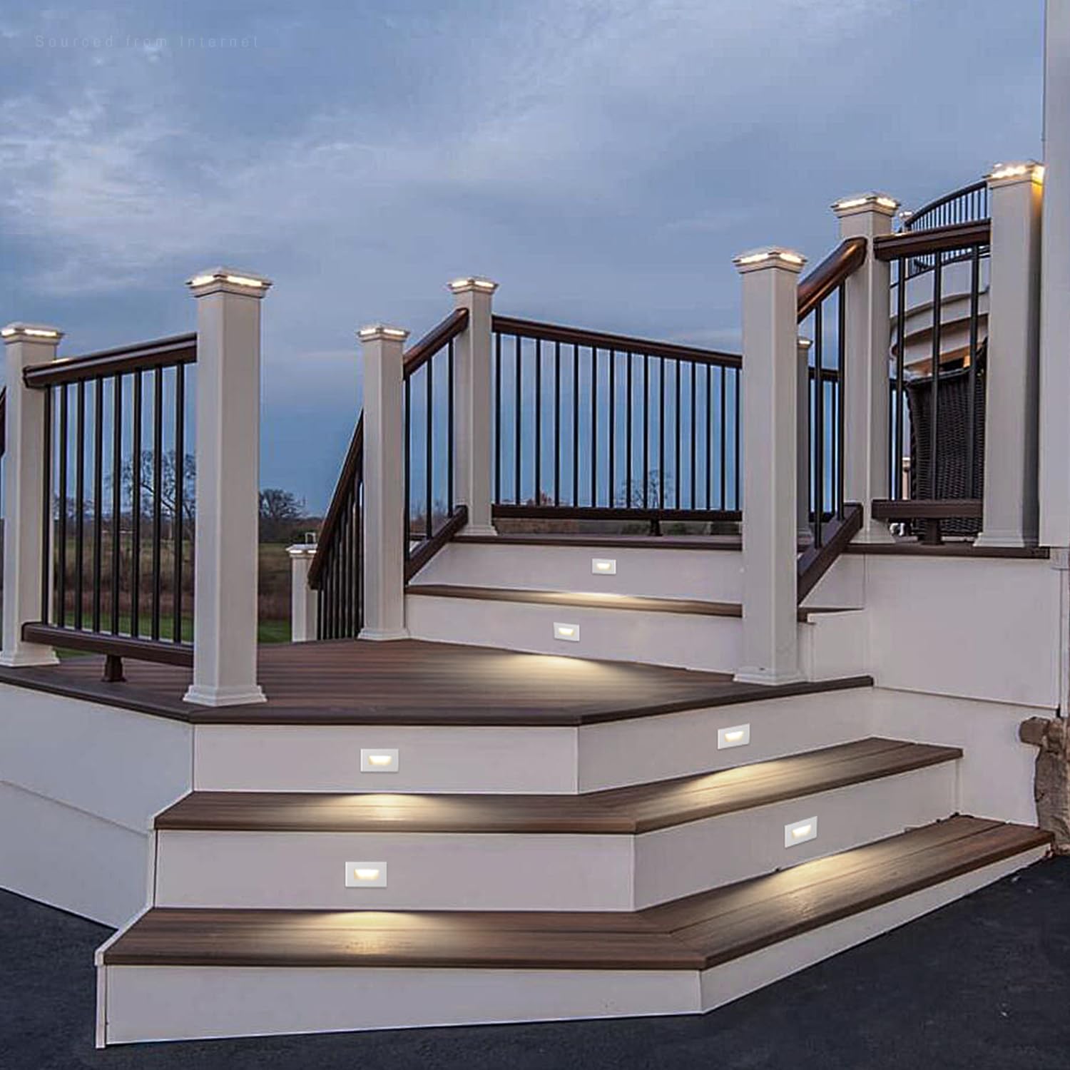 LEONLITE 6-pack step lights provide consistent brightness along stairs