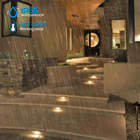 LEONLITE retaining wall light demonstrates warm, subtle landscape accents.