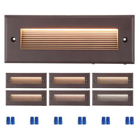 LEONLITE bronze step light installed on stair showing modern safety illumination