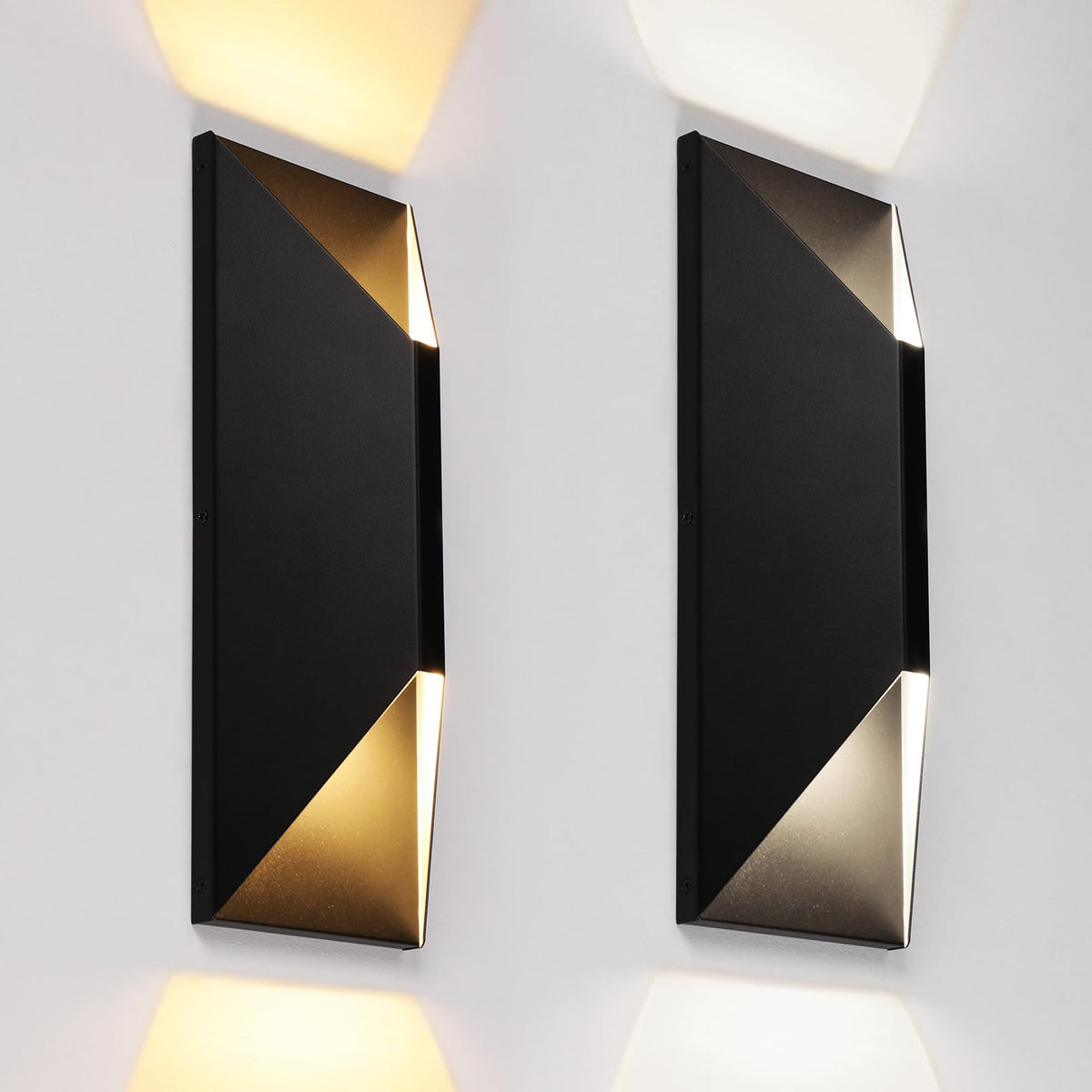 LEONLITE up-down wall light on a modern porch for balanced outdoor illumination