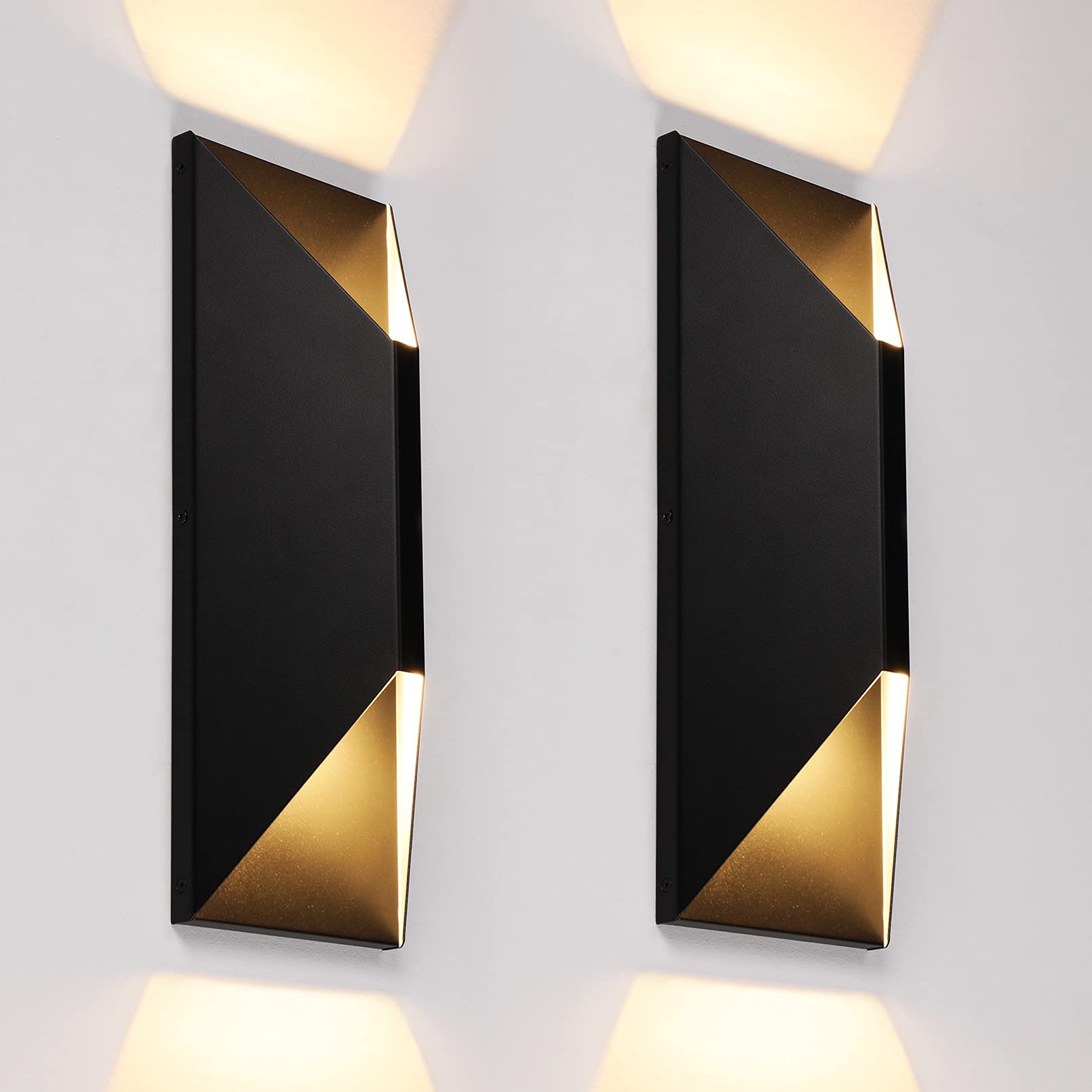 LEONLITE up-down wall light with square-diamond design, ideal porch illumination.