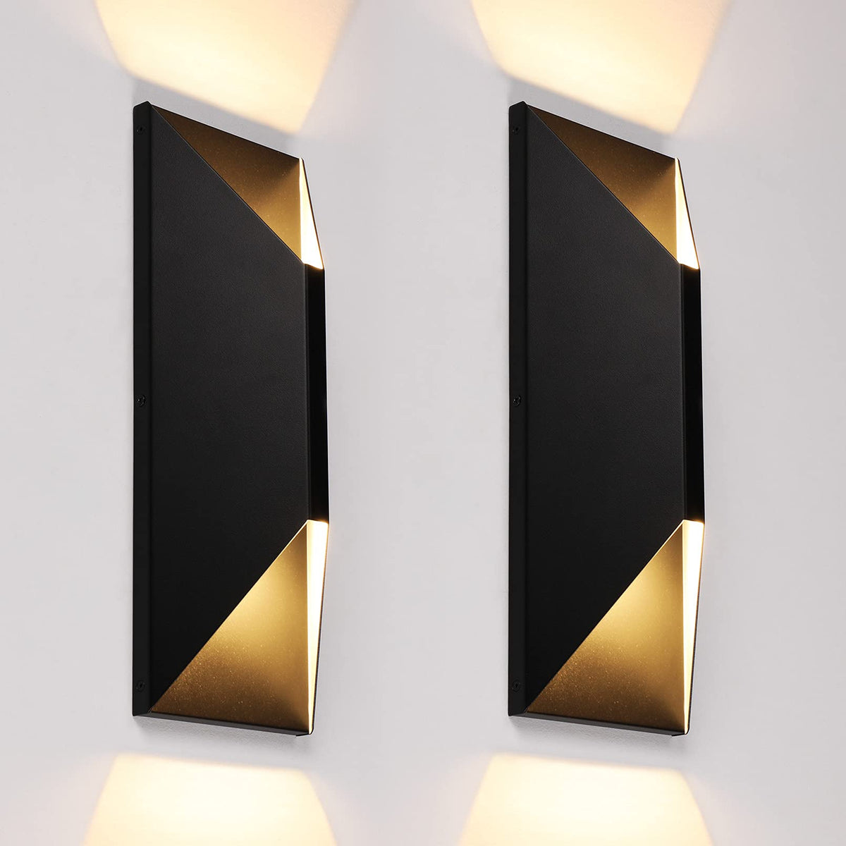 LEONLITE up-down wall light with square-diamond design, ideal porch illumination.