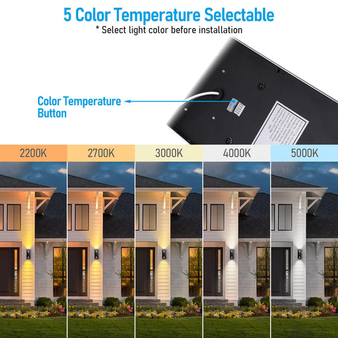 LEONLITE up-down wall light square face close-up showing crisp, uniform color