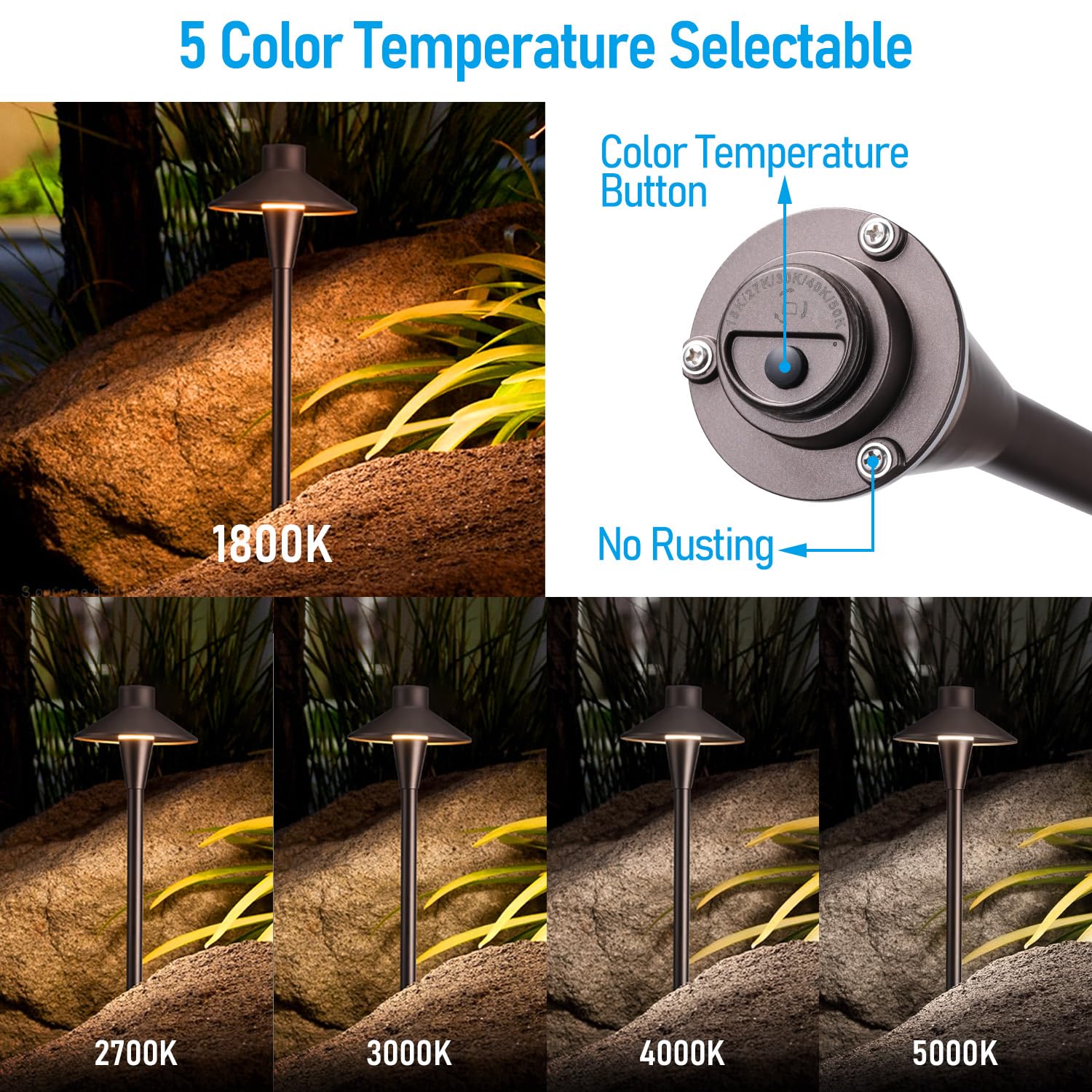LEONLITE Update 5CCT pathway light 1800K glow creates candle-like warmth