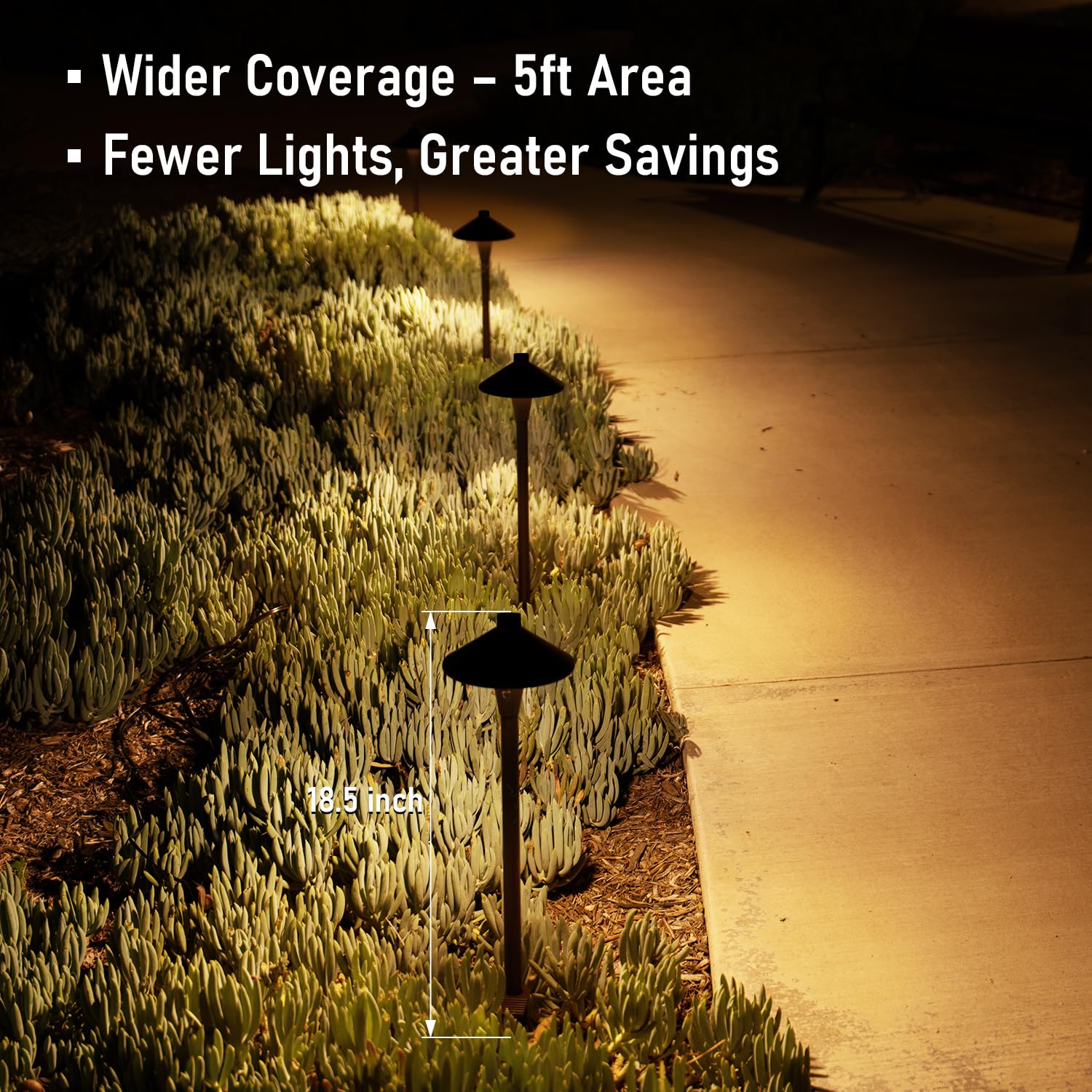 LEONLITE Update 5CCT pathway light 2700K warm mood along paths