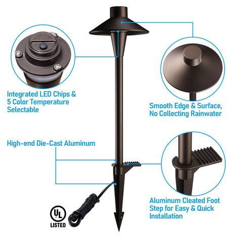 LEONLITE Update 5CCT pathway light 3500K balanced ambience