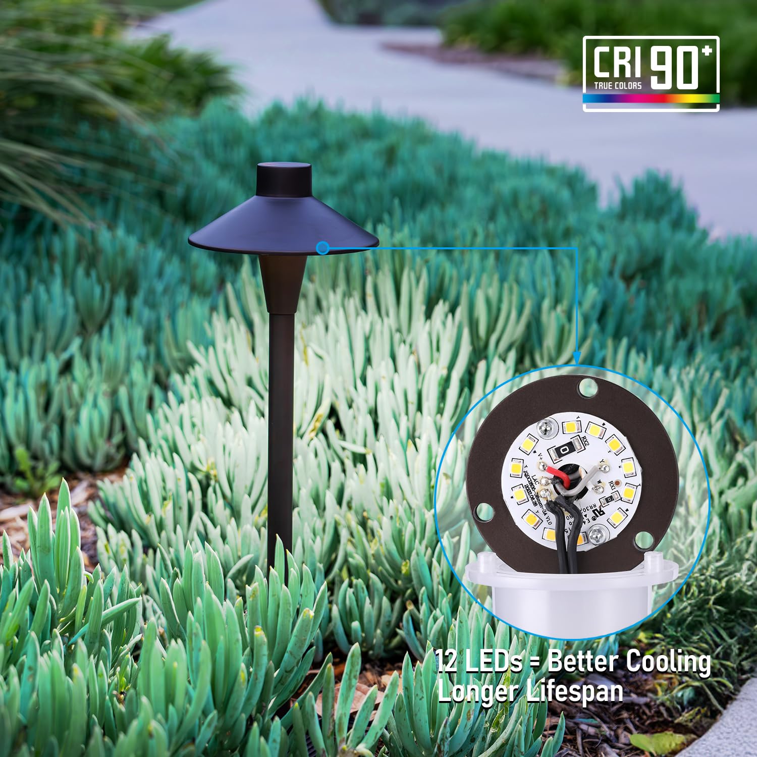 LEONLITE Update 5CCT pathway light 4000K neutral daytime scene