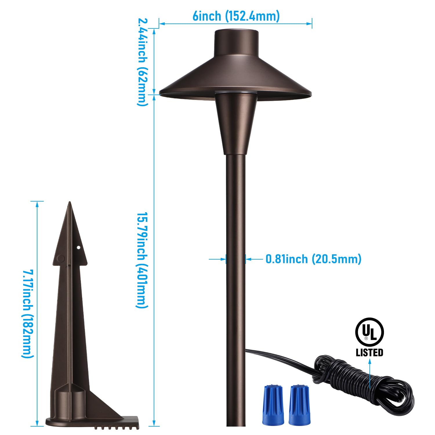 LEONLITE aluminum housing with oil rubbed bronze finish