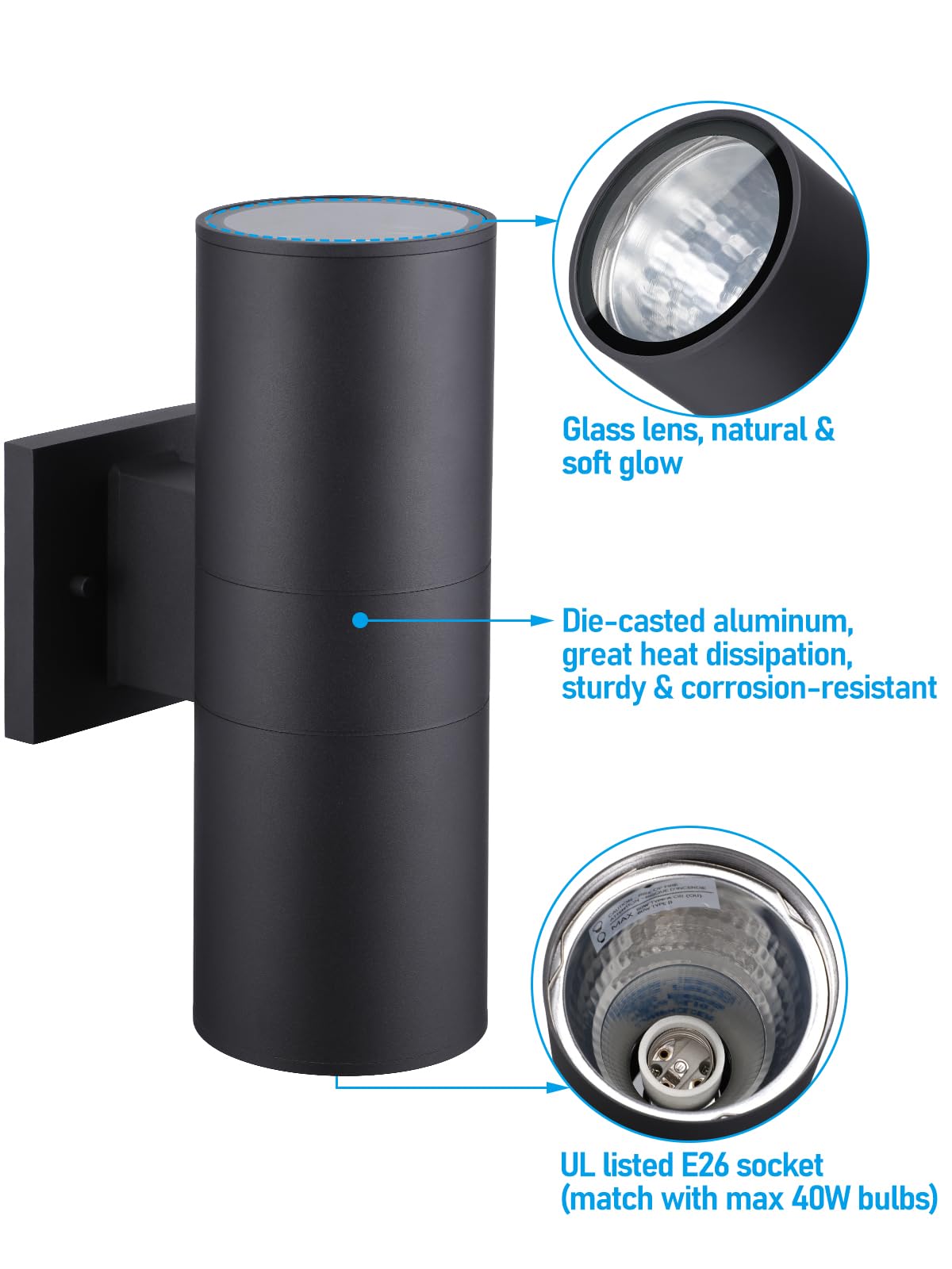 LEONLITE waterproof wall light suited for wet outdoor locations.