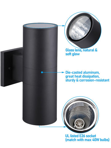 LEONLITE waterproof wall light suited for wet outdoor locations.