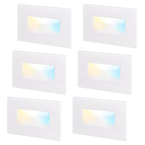 LEONLITE white 5CCT step light front view, dimmable for safe night navigation