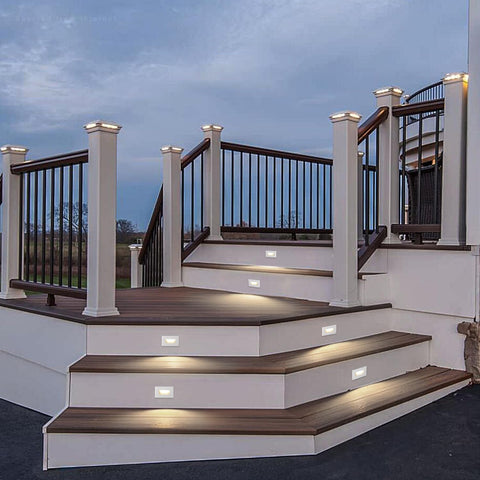 LEONLITE stair illumination enhances safety with energy-efficient 3.5W fixtures.