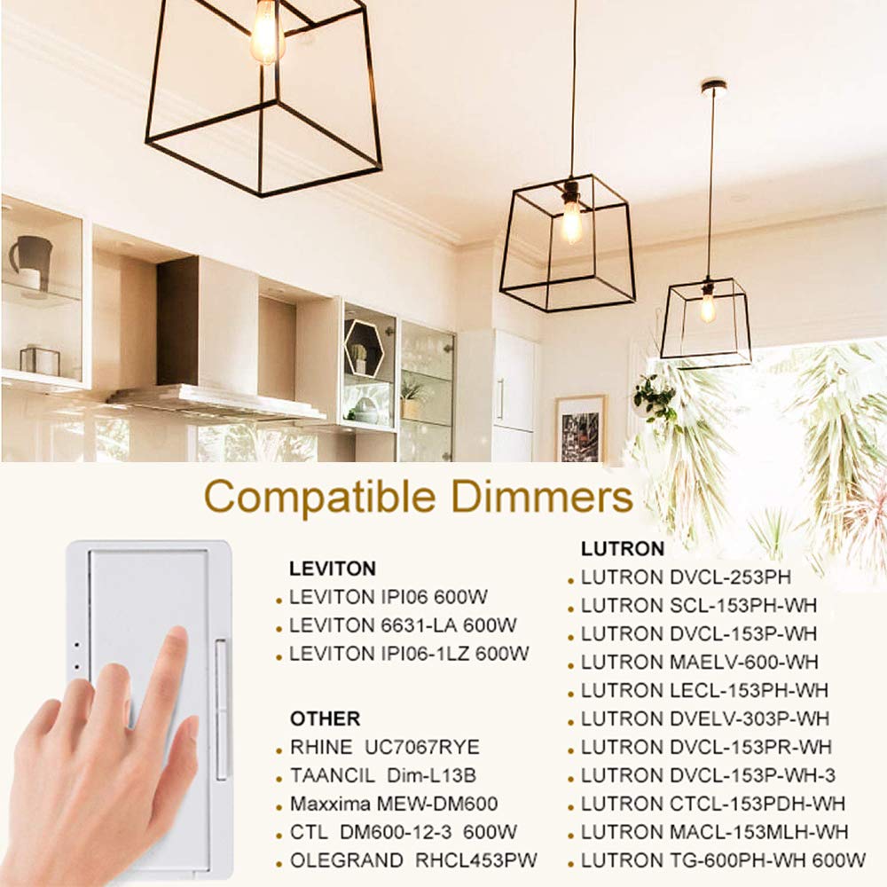Leools four-pack amber Edison bulbs for cohesive warm lighting