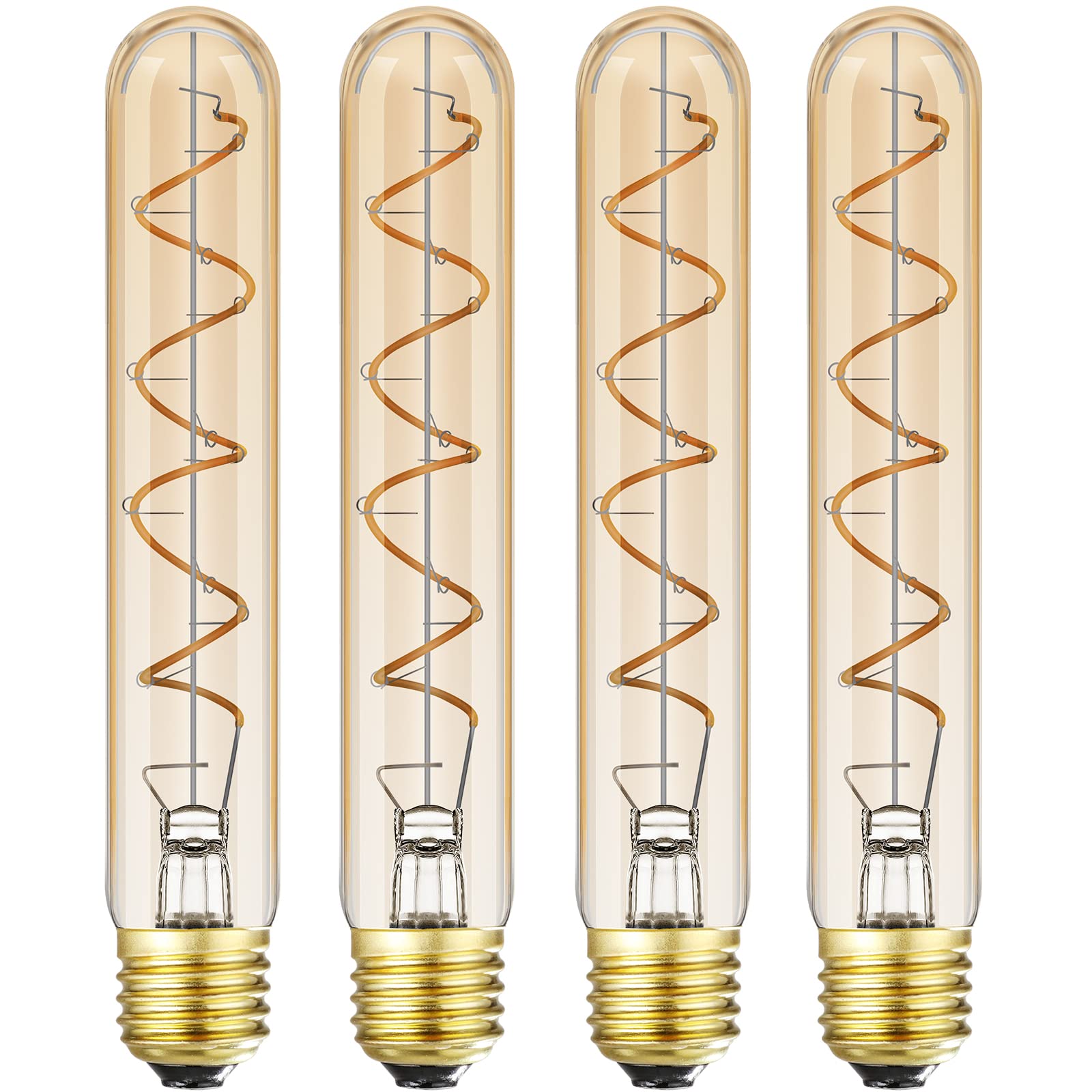 Leools dimmable T10 LED bulb with amber glow for cozy ambience.
