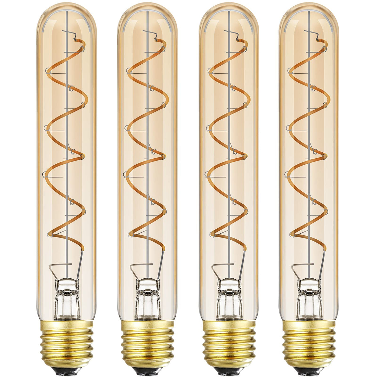 Leools dimmable T10 LED bulb with amber glow for cozy ambience.
