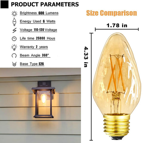 Leools E26 600lm warm 2700K amber bulb illuminates living spaces