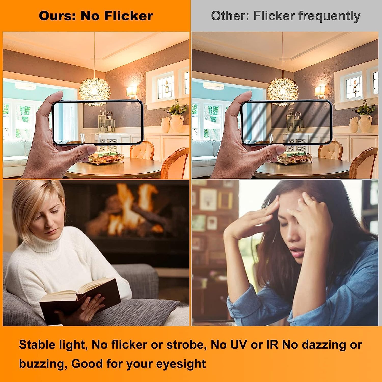 Leools E26 CRI90 amber bulb reveals true colors in rustic fixtures