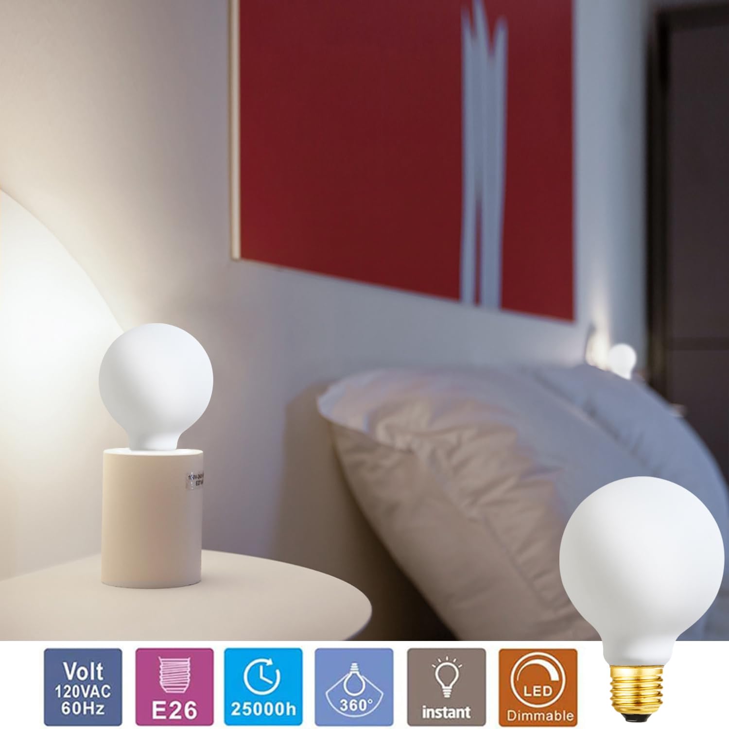 Leools frosted matt opal bulb for elegant vanity and wall lamps