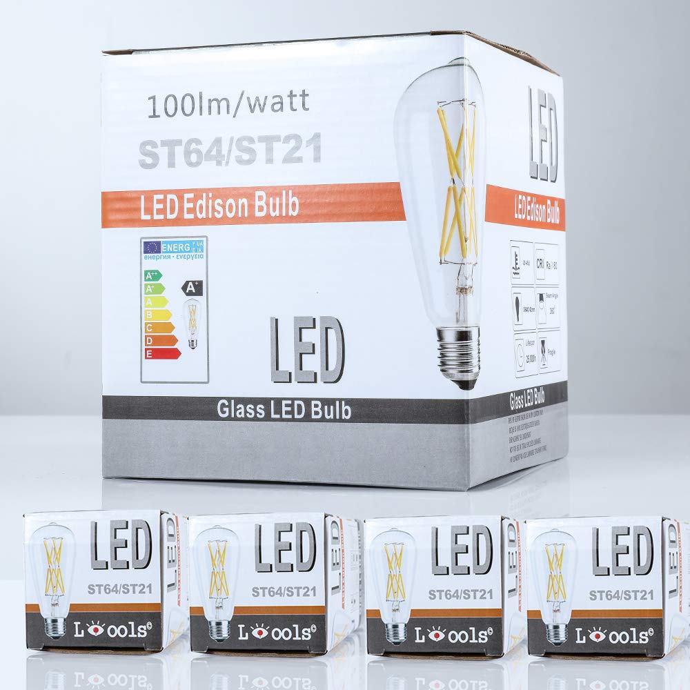 Leools safety-protected Edison bulb with over-temperature and surge protections.