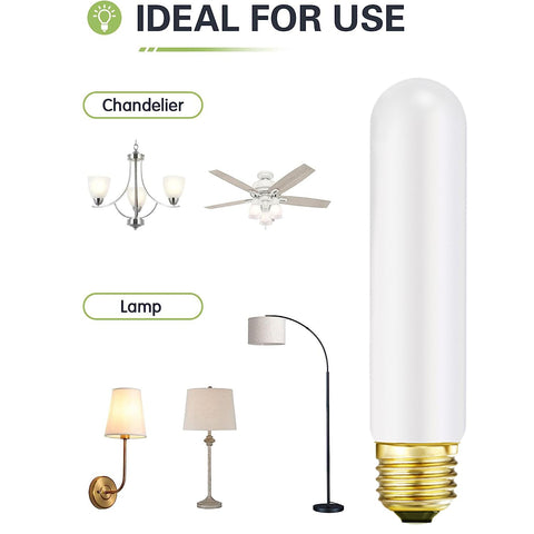 Leools matte opal glass T10 bulb with glare-minimized glow