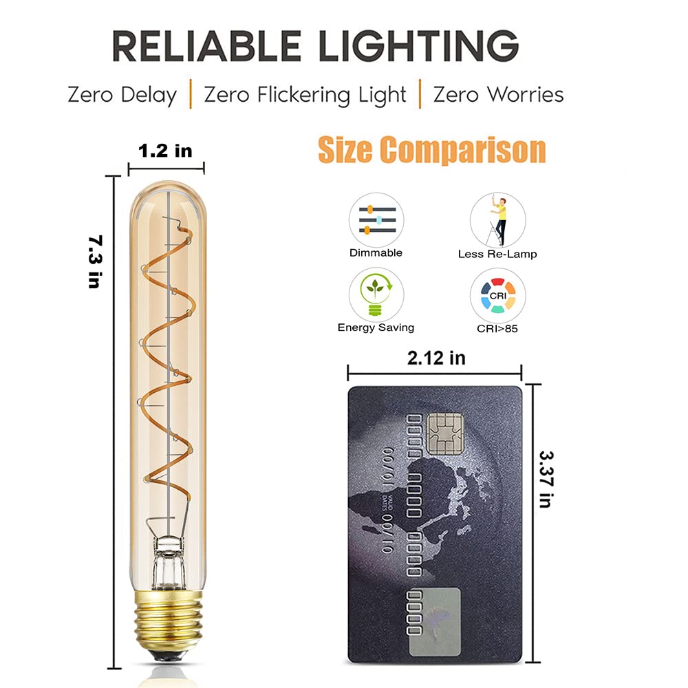 Leools vintage Edison filament visible, inviting nostalgic decorative lighting.