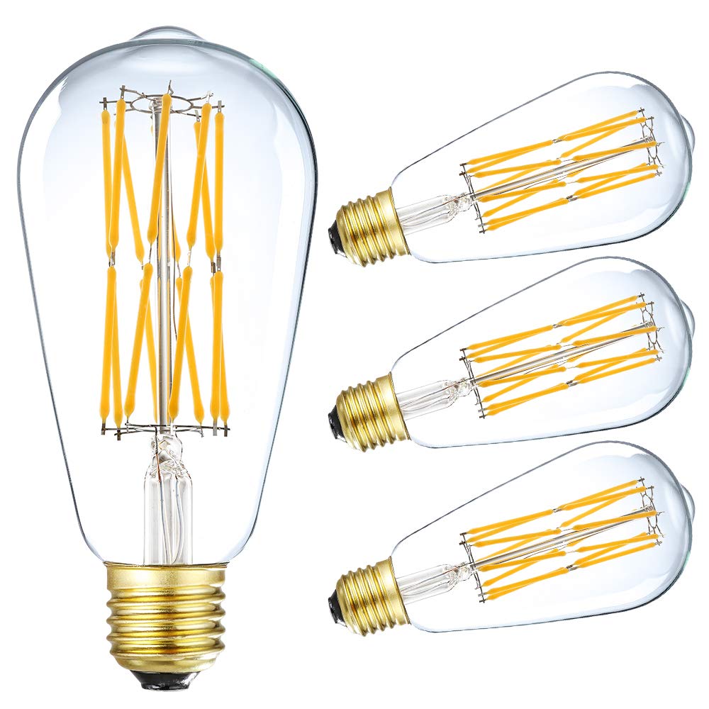 Leools vintage LED Edison bulb with 15W dimmable design and 1300 lm brightness.
