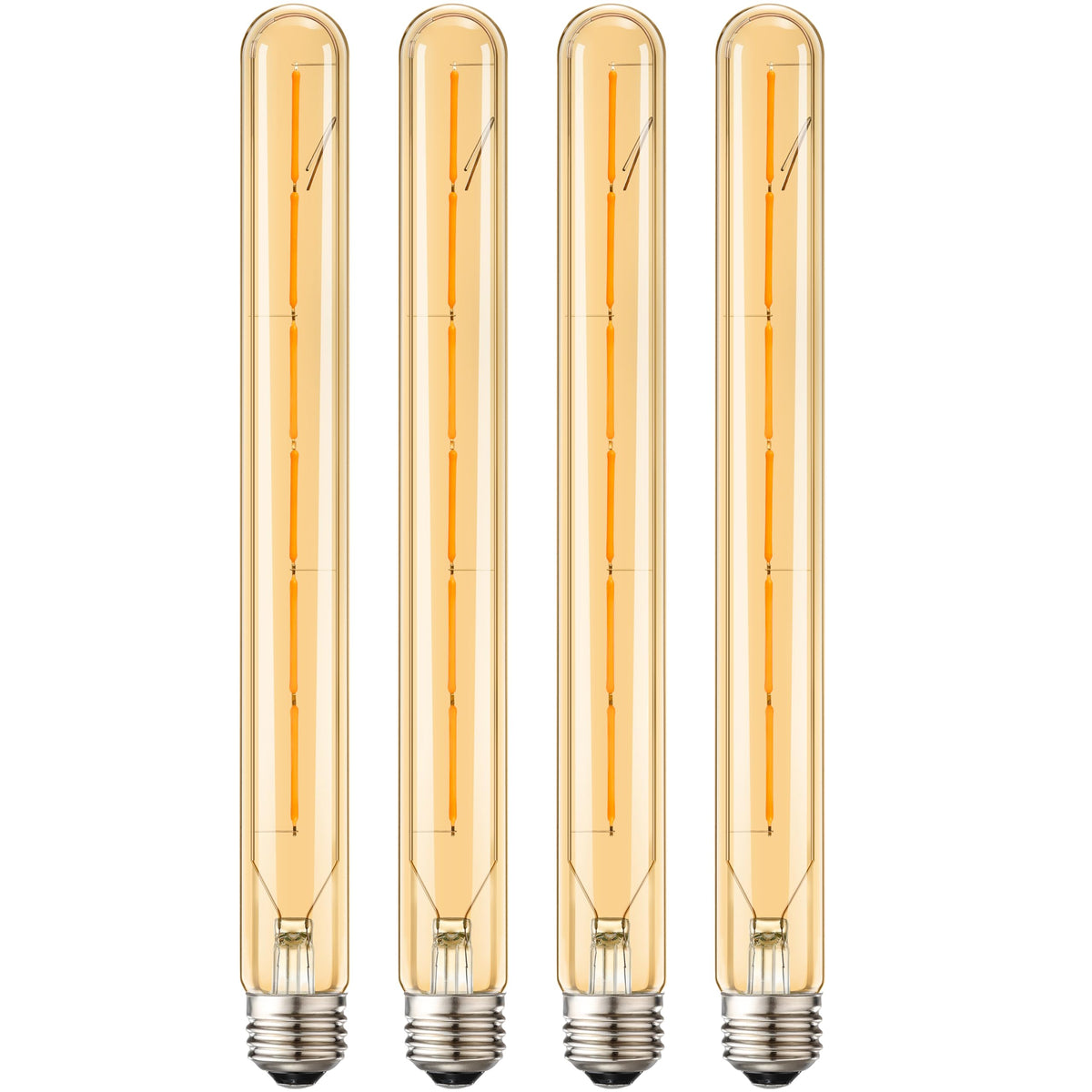 Leools vintage LED filament bulb T300 in amber glass for warm ambiance.