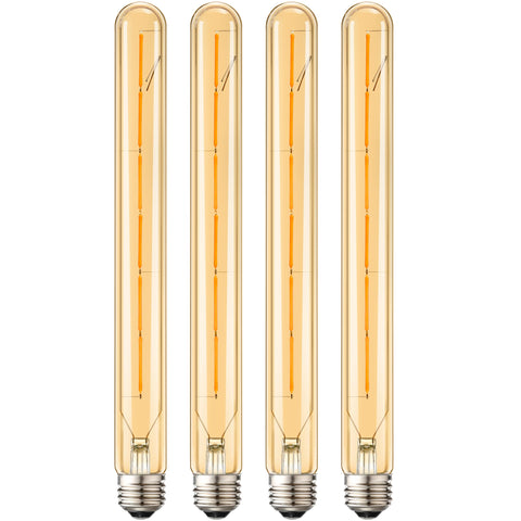 Leools vintage LED filament bulb T300 in amber glass for warm ambiance.