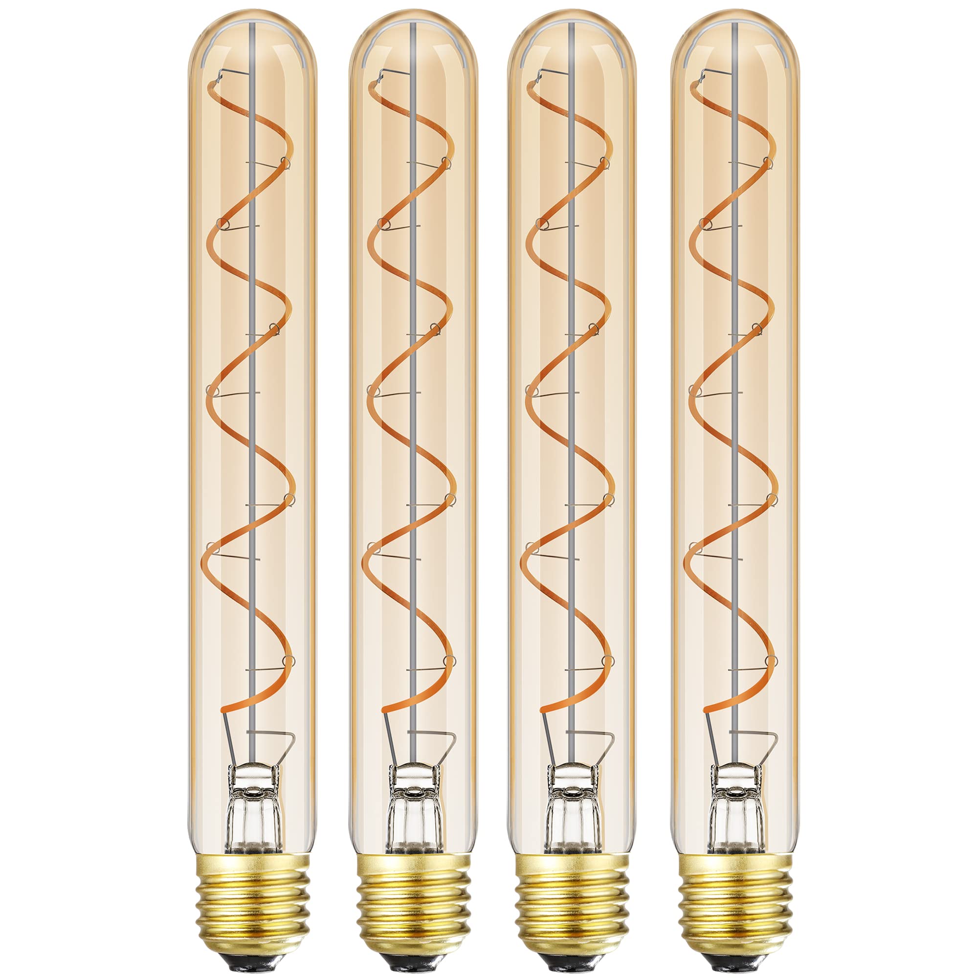 Leools vintage LED spiral filament bulb in T10 fits pendants with warm ambiance.