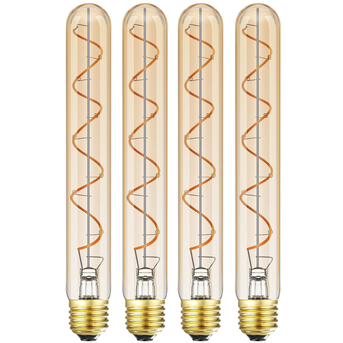Leools vintage LED spiral filament bulb in T10 fits pendants with warm ambiance.