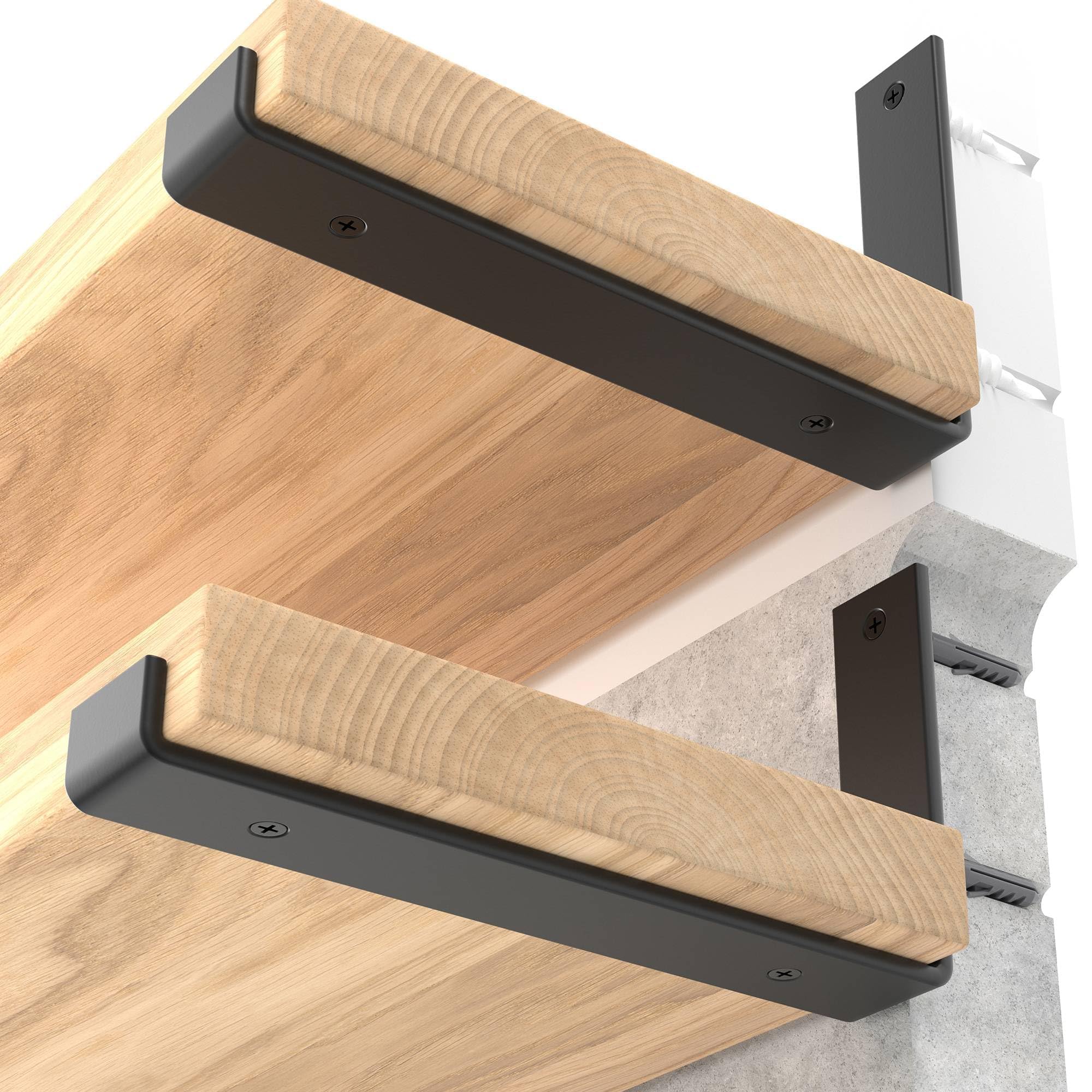LEOPO 10 inch shelf brackets top view, a sturdy floating shelf support.