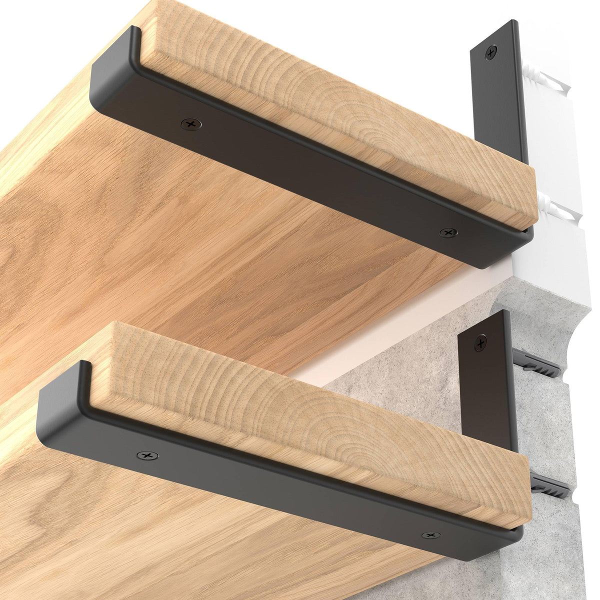 LEOPO 10 inch shelf brackets top view, a sturdy floating shelf support.