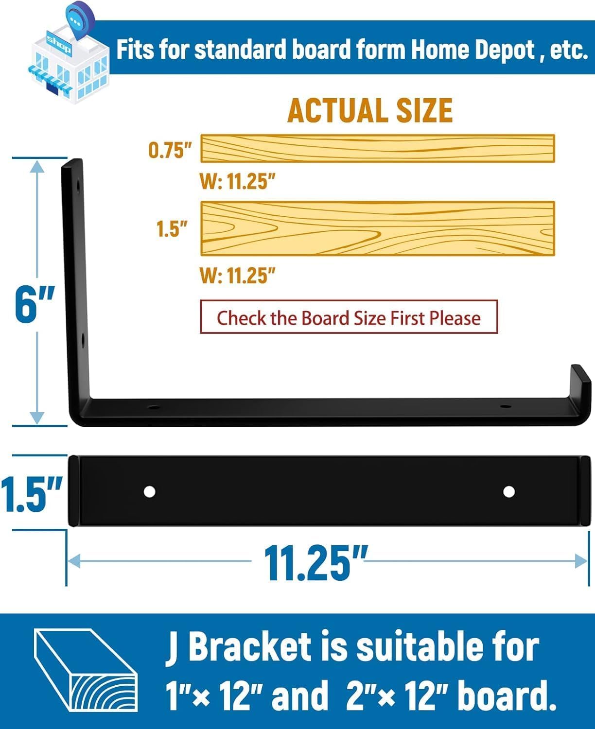 LEOPO 12-inch bracket with powder-coated finish resists rust and wear