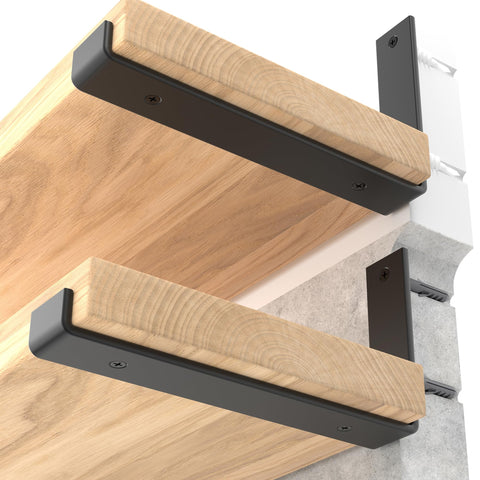 LEOPO 12-inch shelf brackets side view, sturdy steel for reliable support