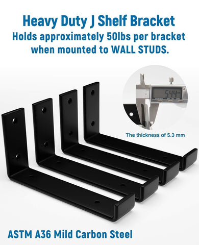 LEOPO heavy-duty shelf brackets; 5mm steel for reliable support.