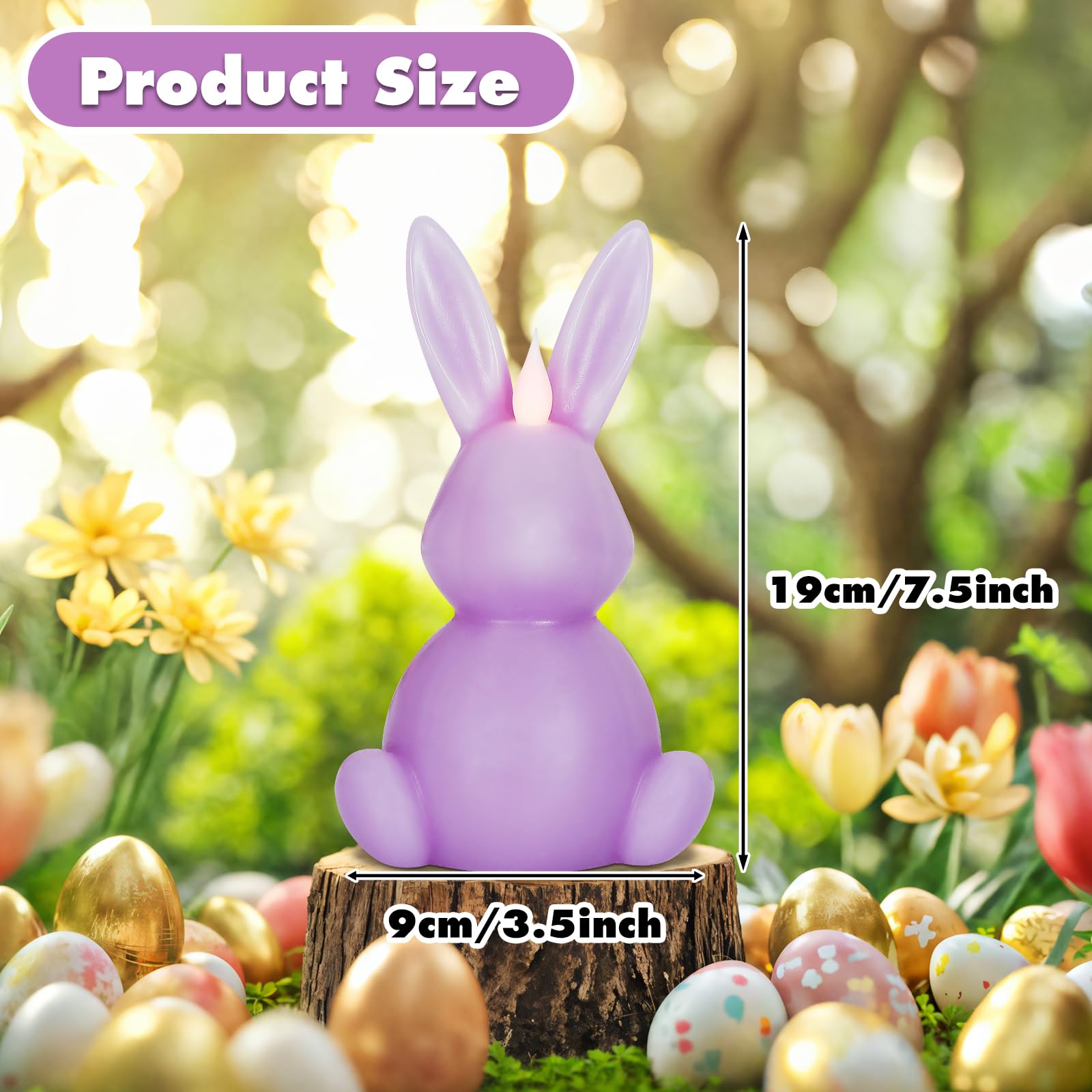 Leorate bunny flameless candle pink adds soft mood light in a bedroom