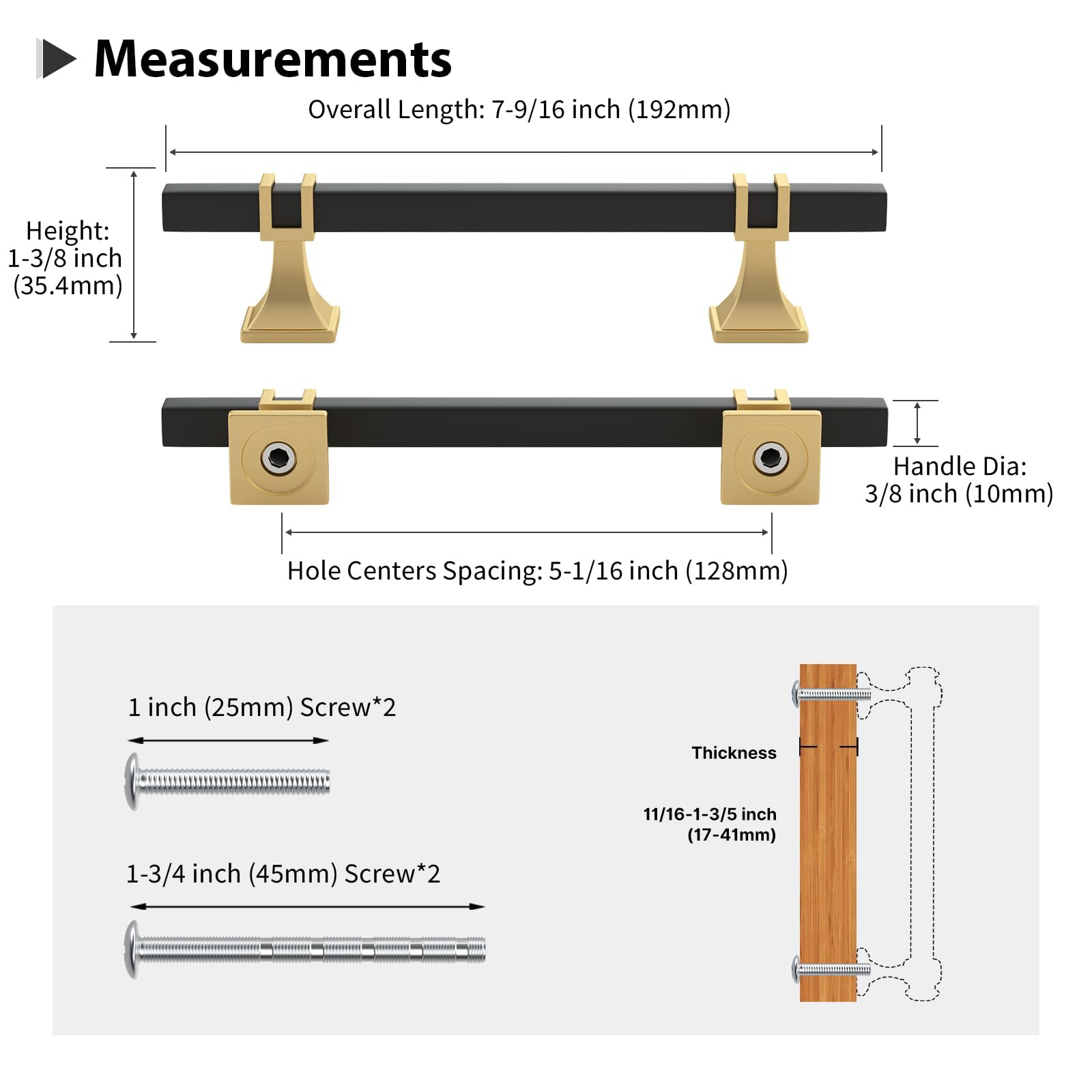 Lepatape gold accent detail on square tube pull