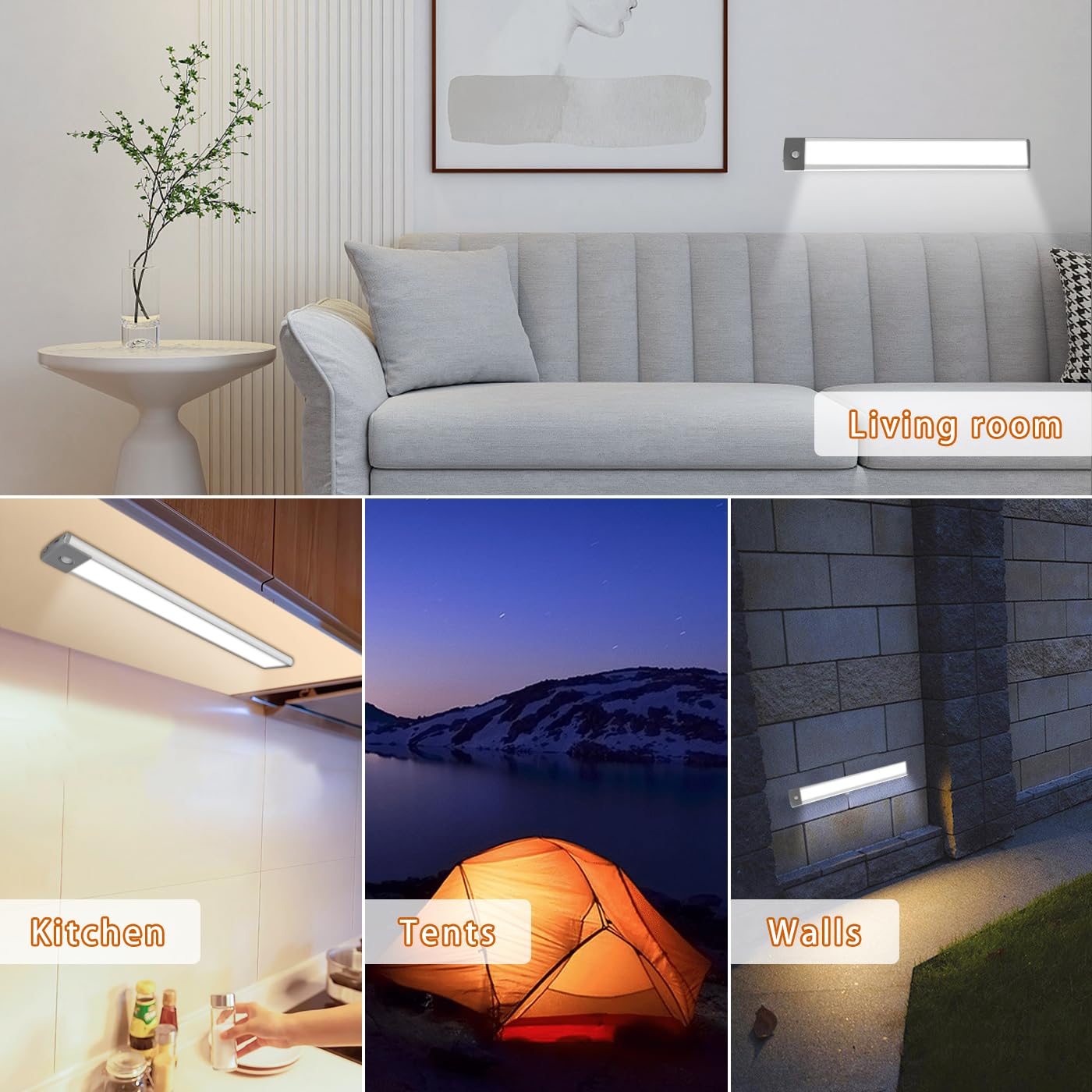 LEPOTEC rechargeable 2500mAh battery powers motion-activated lighting.