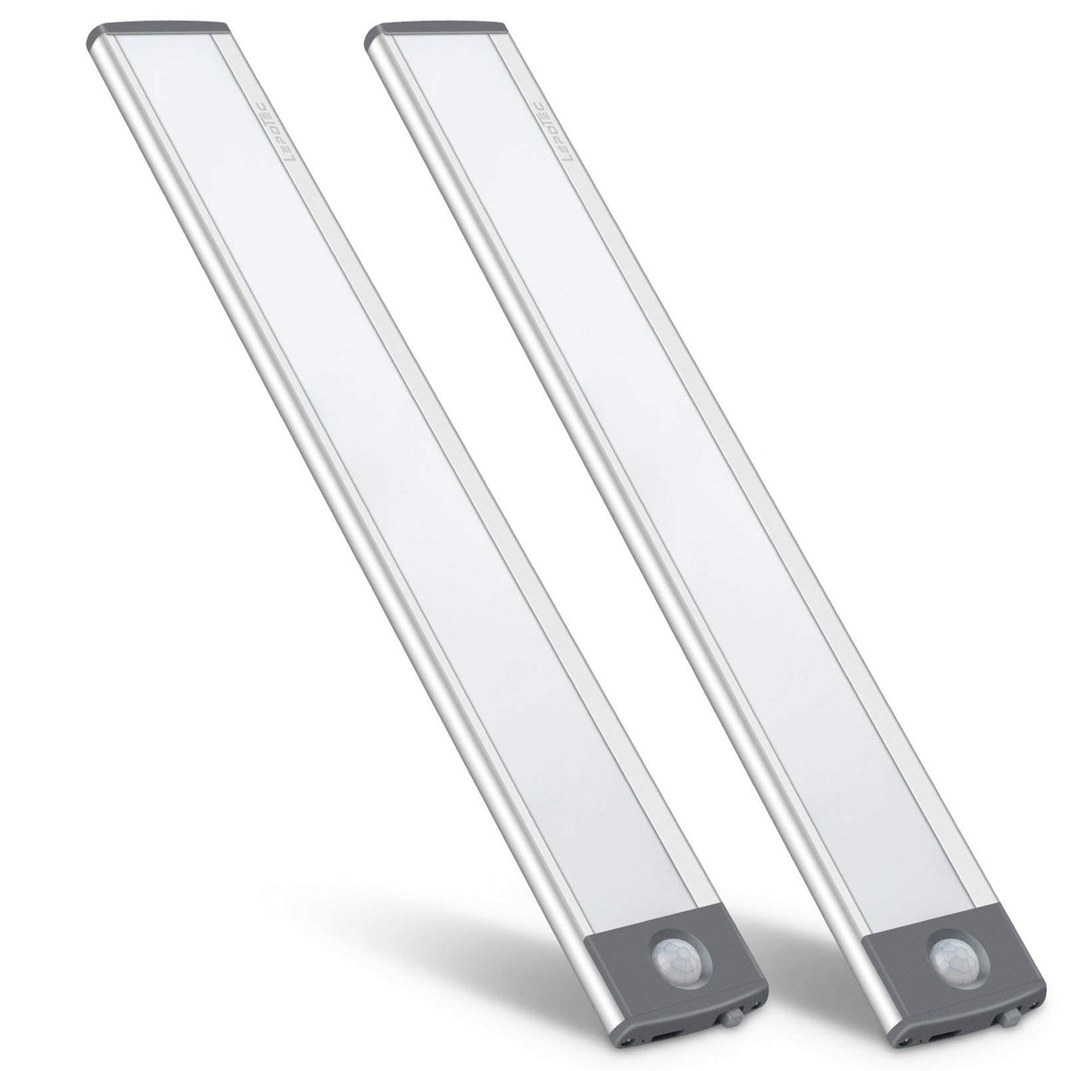 LEPOTEC LED motion light with USB recharge for versatile under-cabinet illumination.