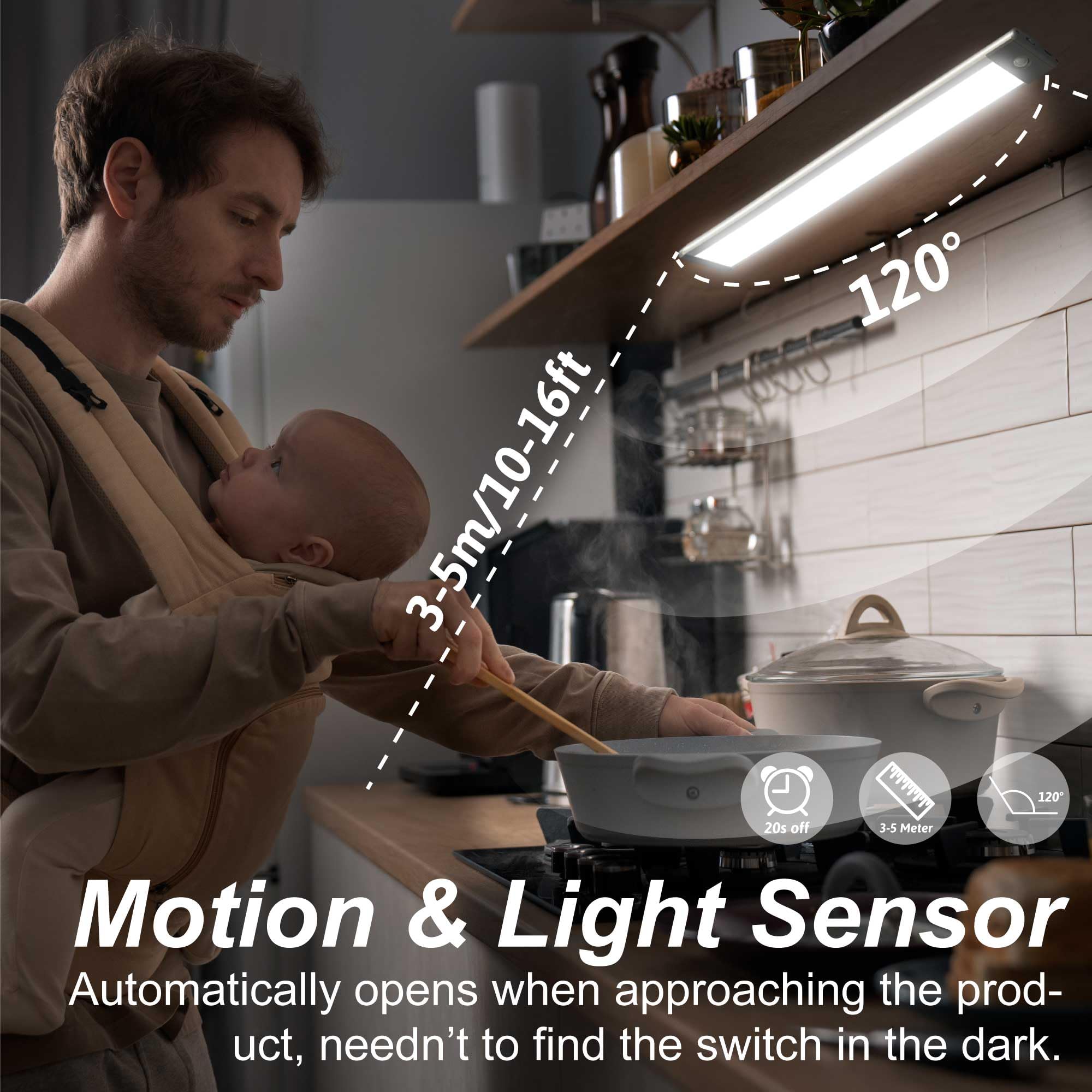LEPOTEC magnets allow easy attachment to metal surfaces for quick lighting.