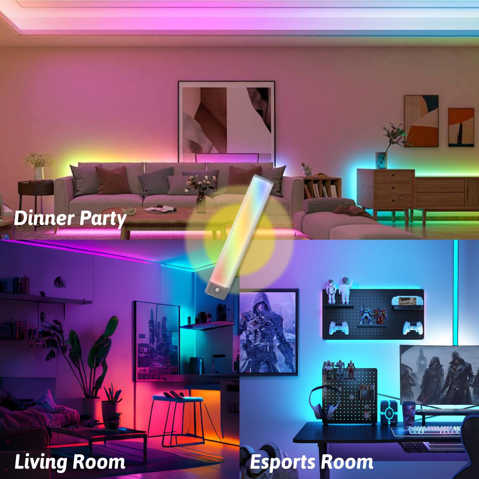 LEPOTEC USB-C recharge keeps your RGBW light ready for on-demand lighting.