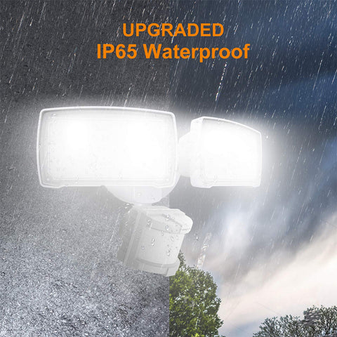 LEPOWER two-head design evenly covers driveways and entry paths.