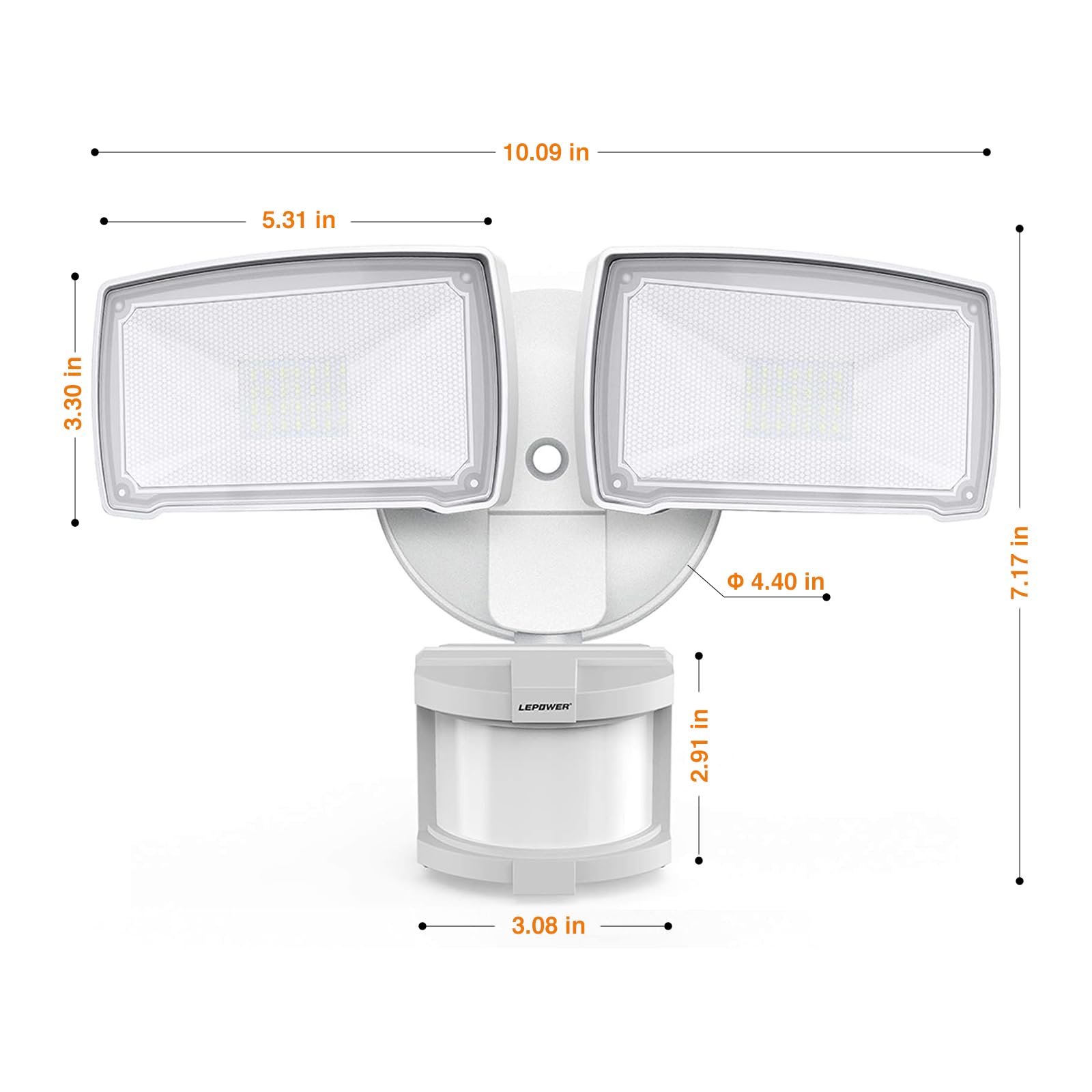 LEPOWER motion-activated security light helps deter intruders at night.