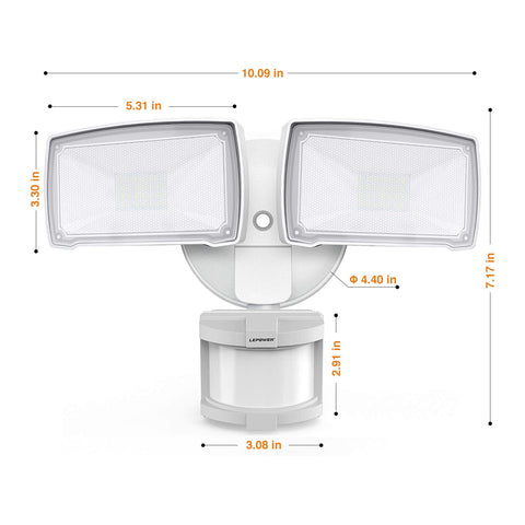LEPOWER motion-activated security light helps deter intruders at night.