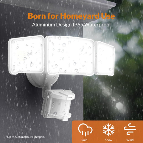 Aluminum housing provides durable construction and efficient heat dissipation.