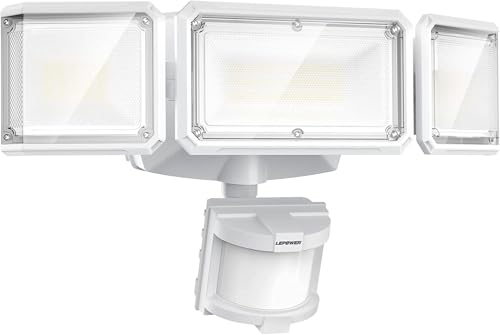 LEPOWER battery-powered LED flood light front view brightening outdoor spaces