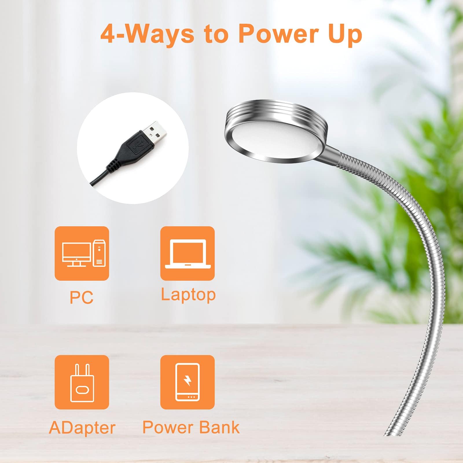 LEPOWER compact clip-on light for desk bed and computer setups